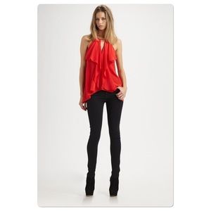 NEW 100% silk BCBG ruffle blouse